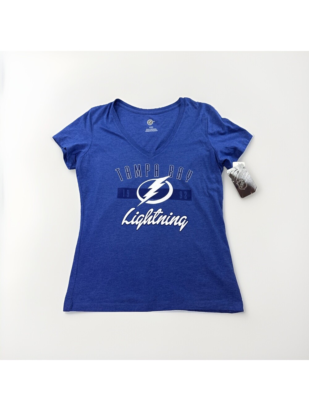 NHL Tampa Bay Lightning Hockey Women’s Large V-Neck T-Shirt NWT